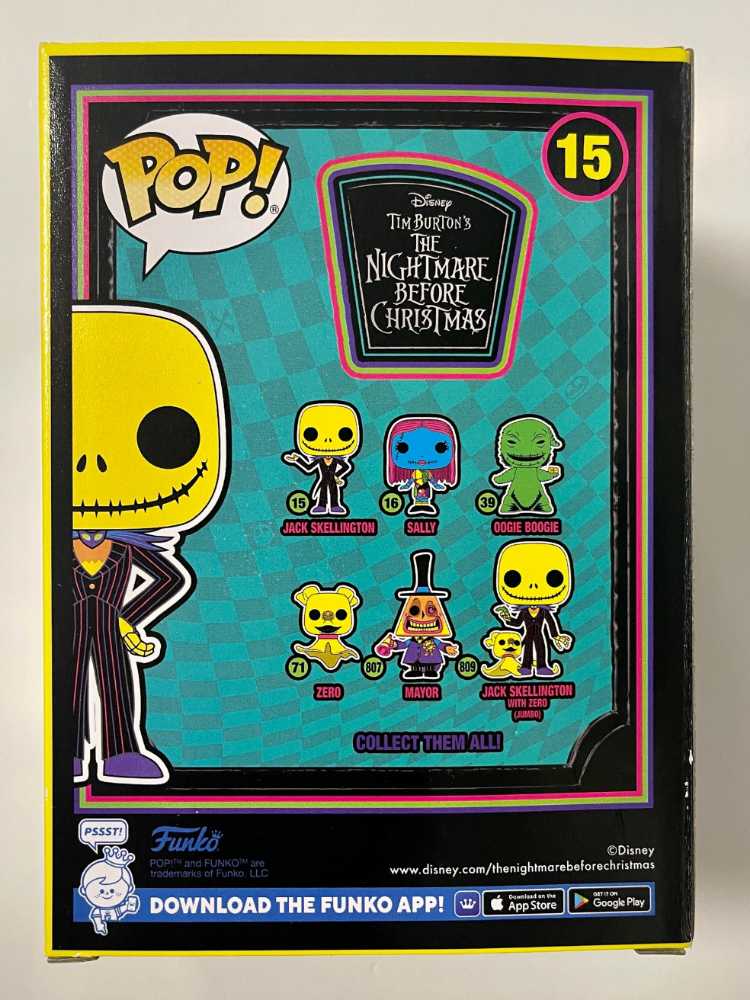 15 Jack Skellington (Black Light) - Disney: The Nightmare Before Christmas AUTOGRAPHED - Funko (Funko Pop!) action figure collectible [Barcode 889698639606] - Main Image 4