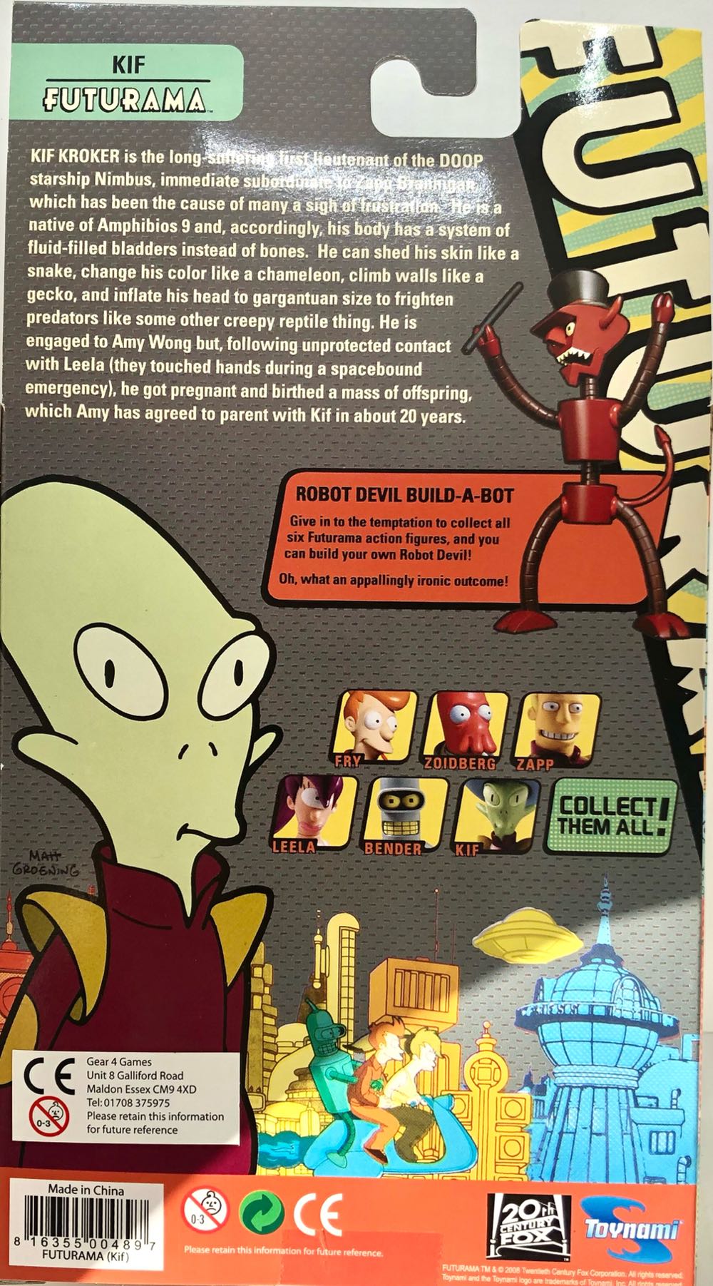 FU Kif Kroker - Toynami (Futurama) (Futurama) action figure collectible - Main Image 2