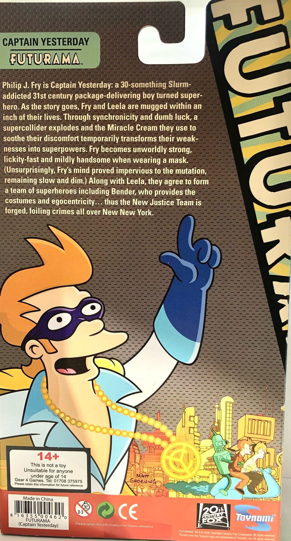 Captain Yesterday - Toynami (Futurama) (Futurama) action figure collectible - Main Image 2
