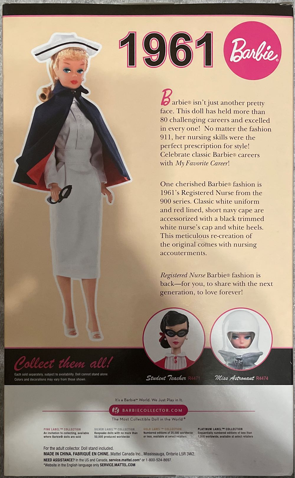 Barbie My Favorite Career Vintage Registered Nurse Barbie Doll  action figure collectible [Barcode 027084821925] - Main Image 4