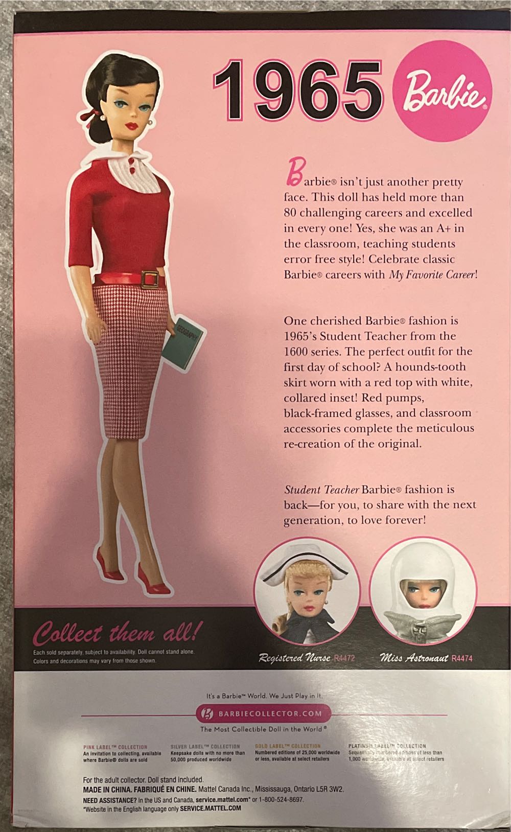 Barbie My Favorite Career Vintage Student Teacher Barbie Doll  action figure collectible [Barcode 027084821918] - Main Image 4