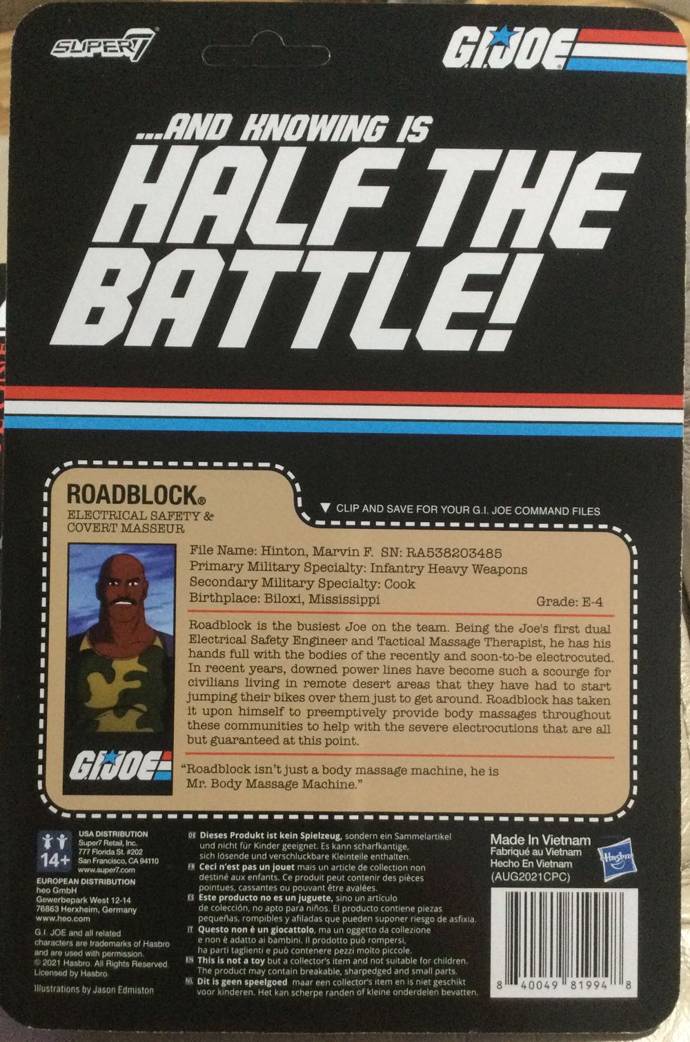 G.I. Joe (Super7) - Roadblock - Hasbro (G.I. Joe (Super7)) action figure collectible - Main Image 2