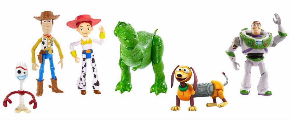 Disney And Pixar Toy Story 4 Character Figures Story Pack Road Trip Adventure 6-pack Woody Buzz Rex Slinky Jessie And Forky - Mattel action figure collectible [Barcode 887961746679] - Main Image 3