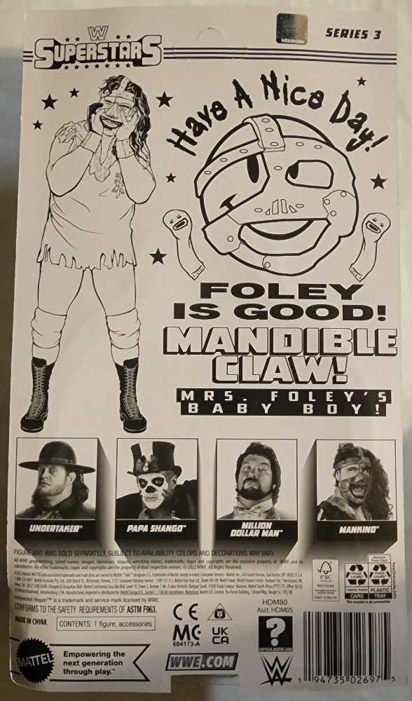 Mankind Superstars - Mattel / WWE (WWE Superstars - Series 3) action figure collectible [Barcode 194735026975] - Main Image 2