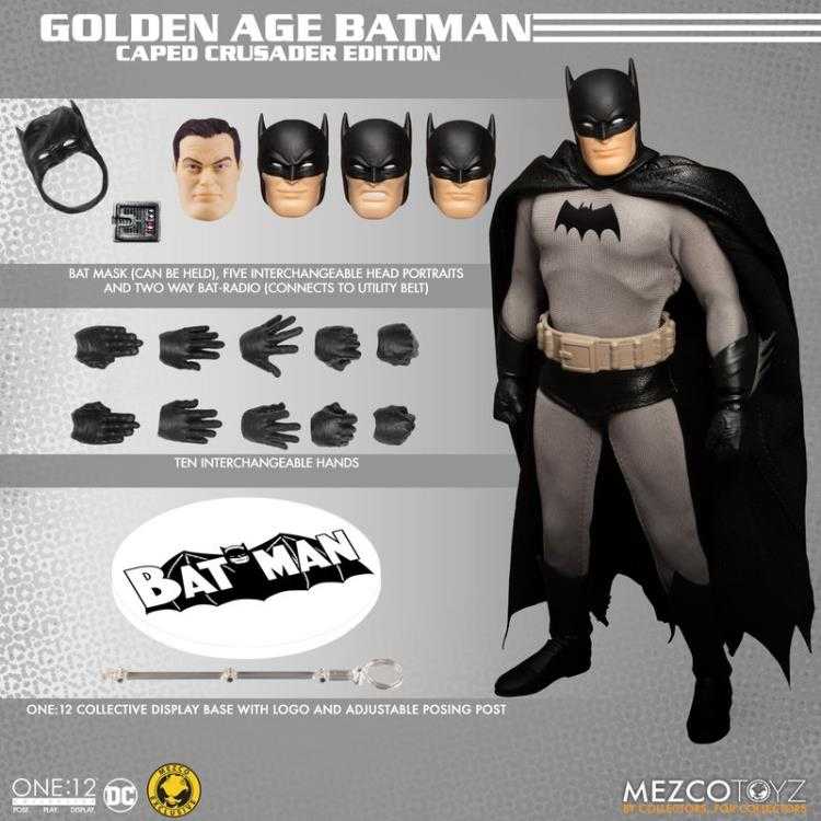 Mezco MDX Golden Age Batman - Mezco Toyz (One:12 Collective) action figure collectible [Barcode 696198764536] - Main Image 3