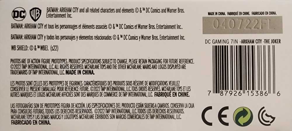 The Joker - McFarlane Toys (Batman: Arkham City) action figure collectible [Barcode 787926153866] - Main Image 4