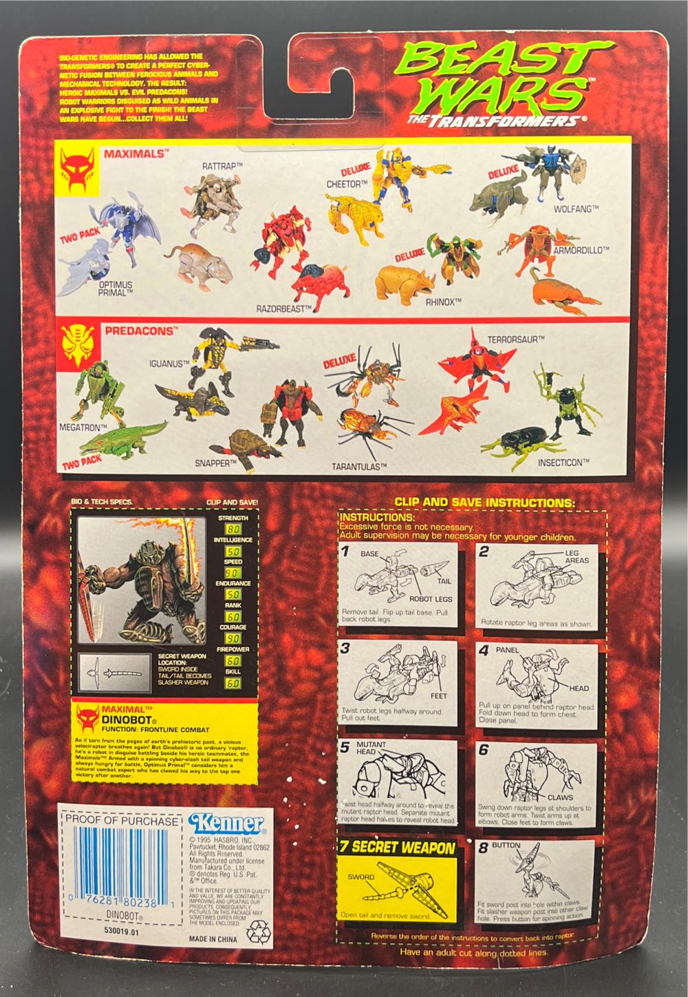 Dinobot - Kenner (Transformers: Beast Wars) action figure collectible [Barcode 076281802381] - Main Image 2