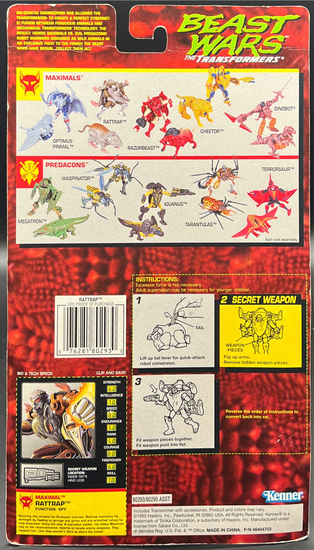 Rattrap - Kenner (Transformers: Beast Wars) action figure collectible [Barcode 076281802930] - Main Image 2