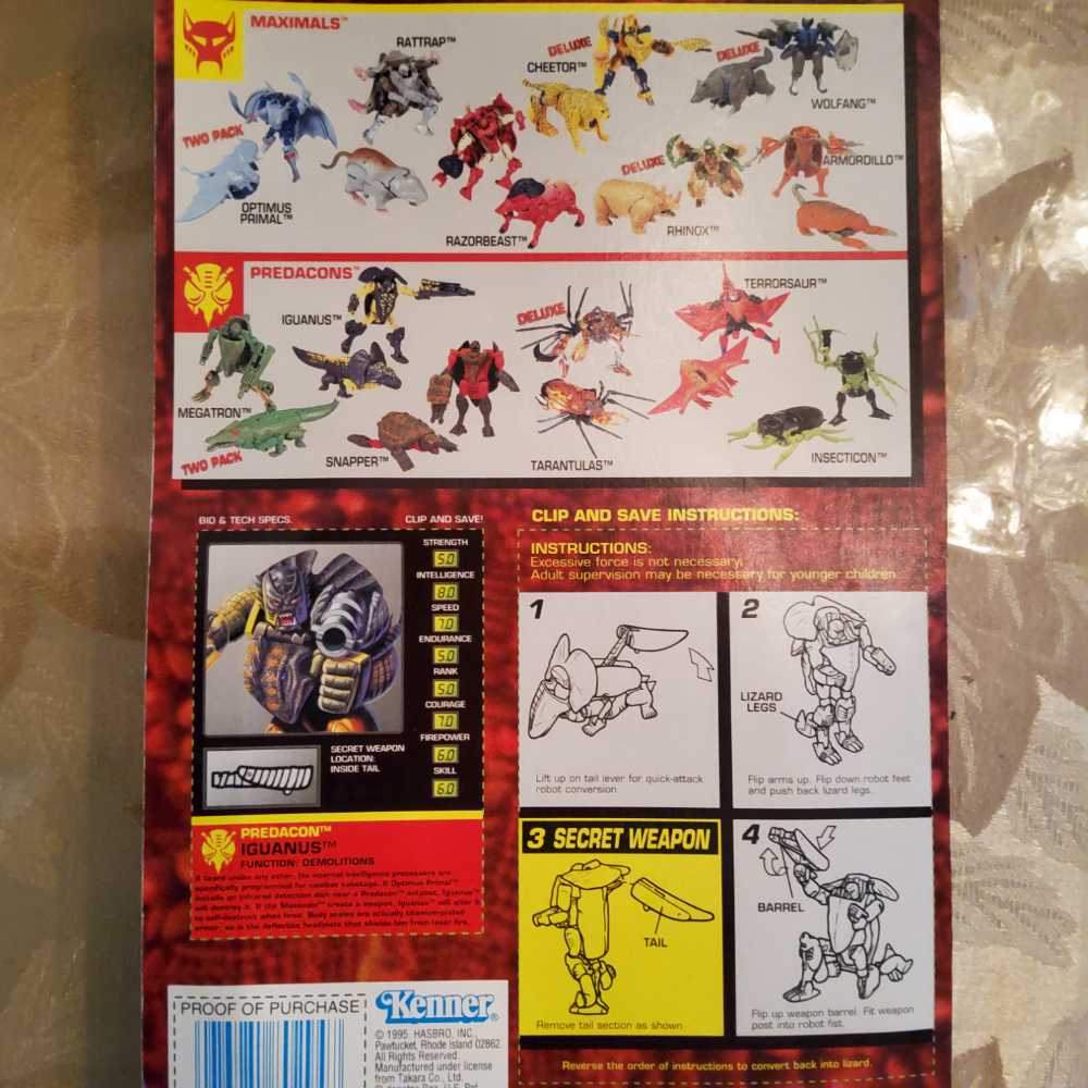 Iguanus - Kenner (Transformers: Beast Wars) action figure collectible [Barcode 076281802947] - Main Image 2