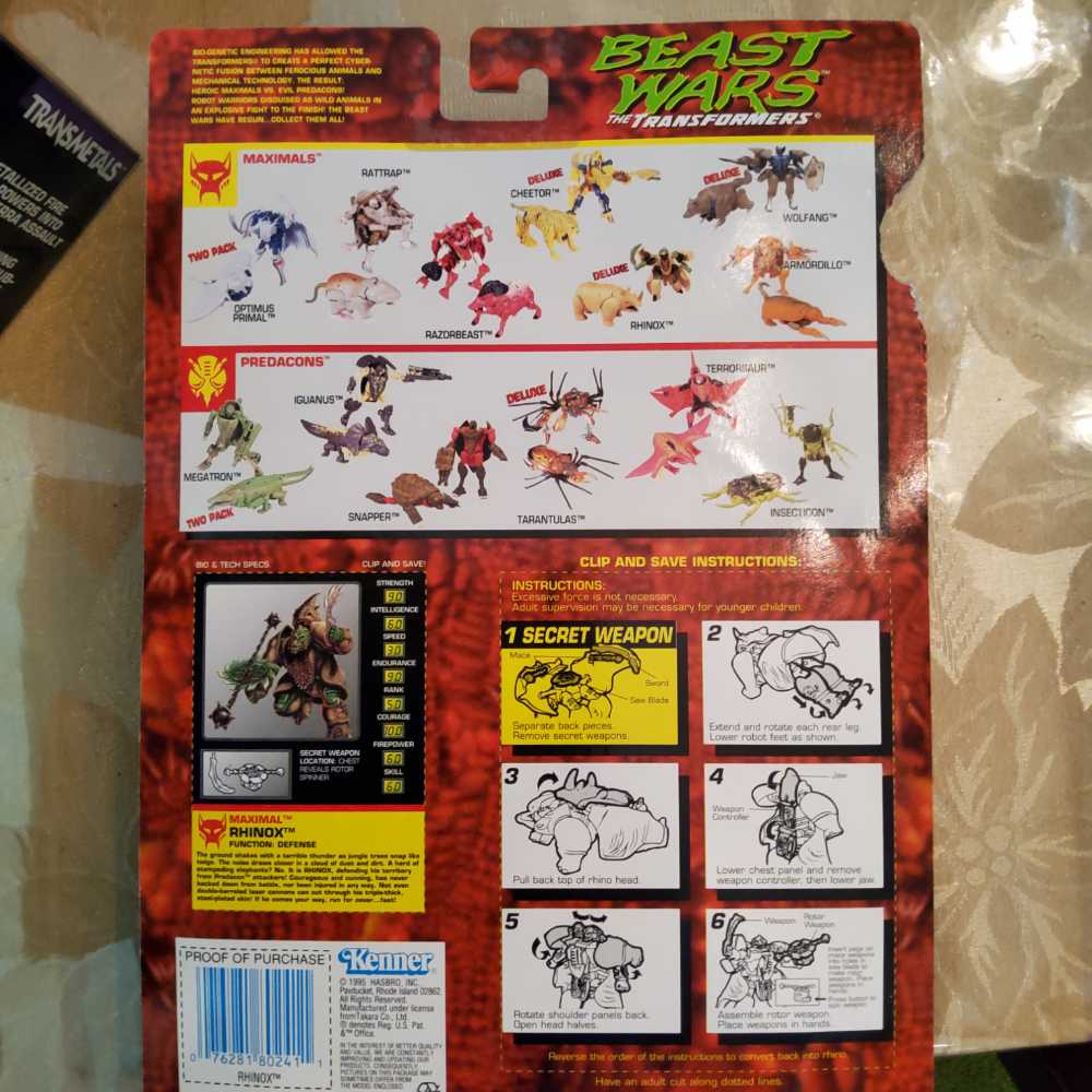 Rhinox - Kenner (Transformers: Beast Wars) action figure collectible [Barcode 076281802411] - Main Image 2