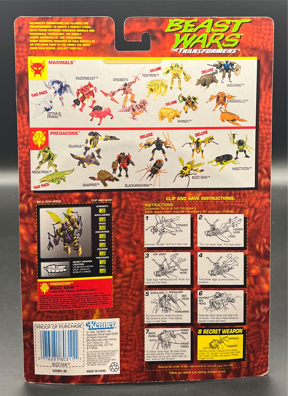 Buzz Saw - Kenner (Transformers: Beast Wars) action figure collectible [Barcode 076281803111] - Main Image 2