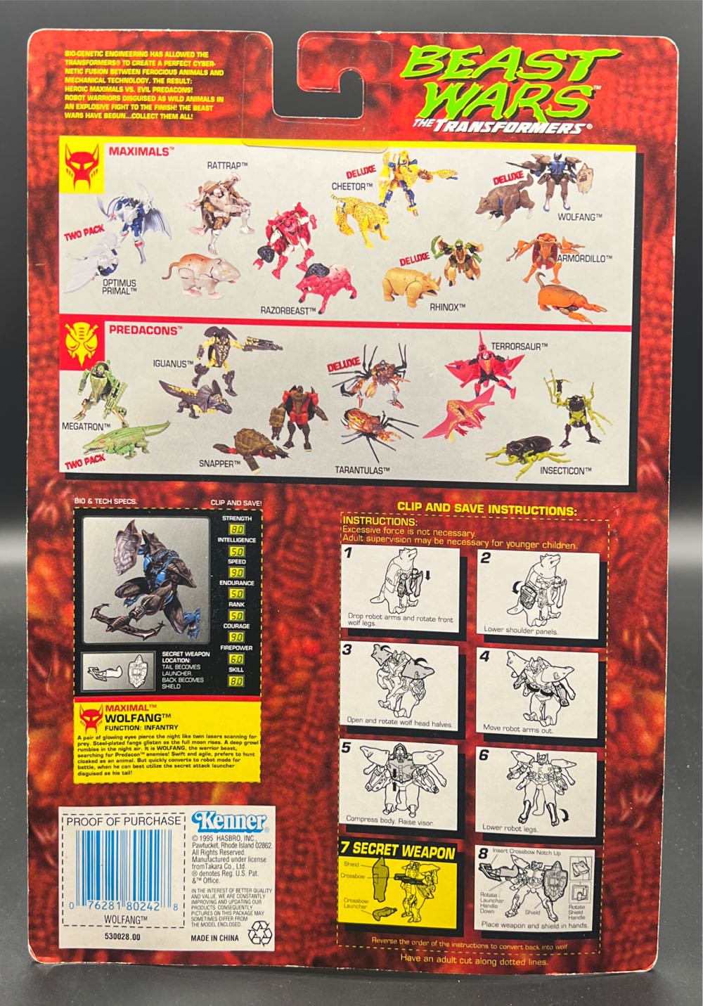 Wolfang - Kenner (Transformers: Beast Wars) action figure collectible [Barcode 076281802428] - Main Image 2