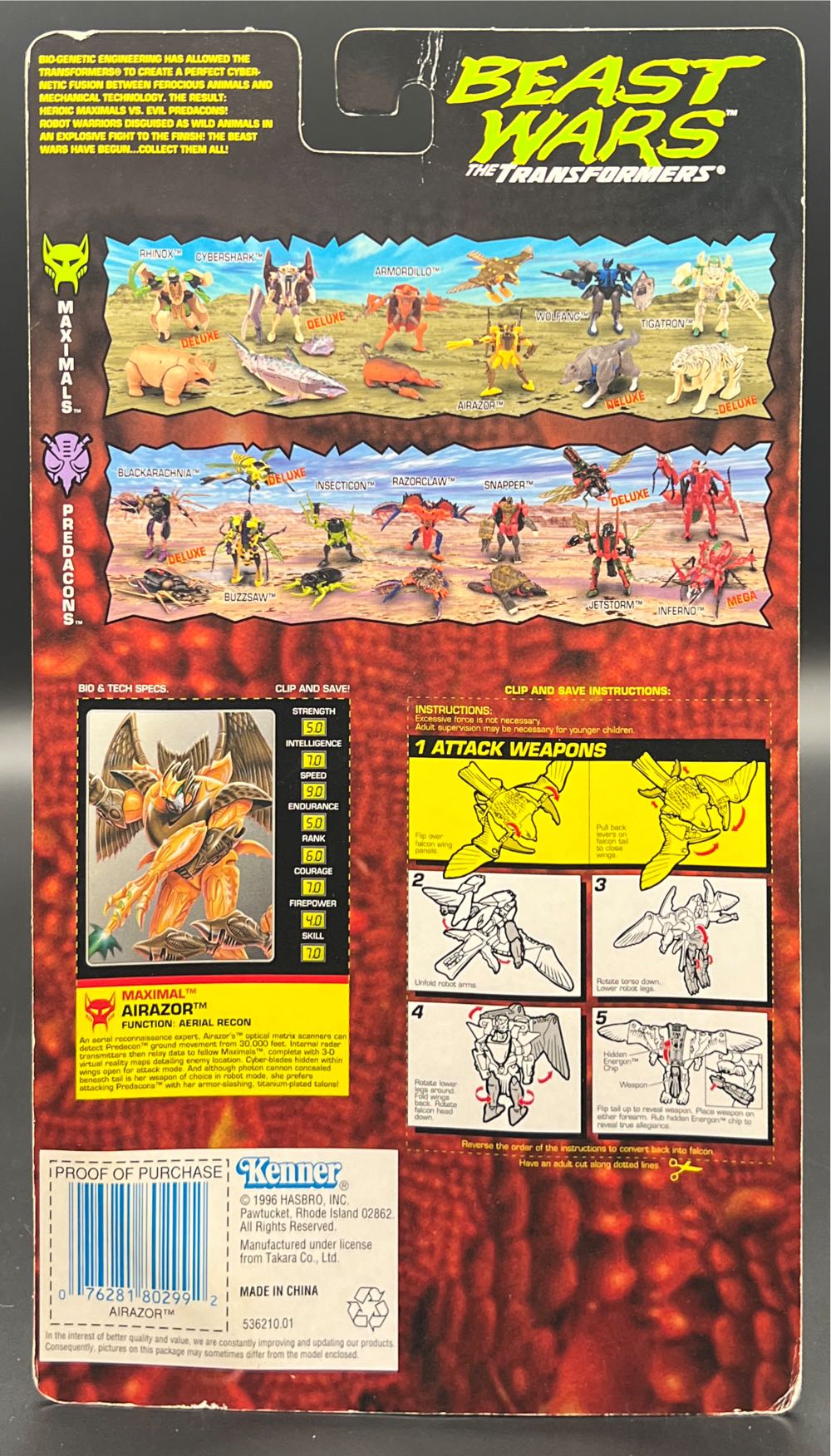 Airazor - Hasbro (Transformers: Beast Wars) action figure collectible [Barcode 076281802992] - Main Image 2