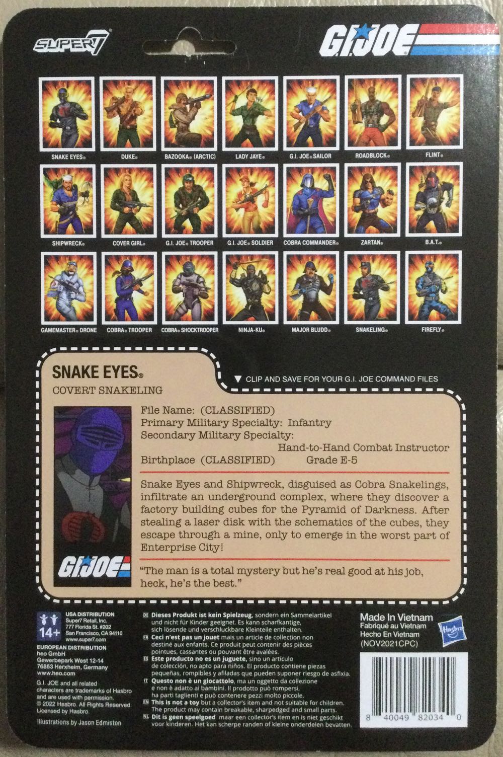 G.I. Joe (Super7) - Snake Eyes - Hasbro (G.I. Joe (ReAction)) action figure collectible - Main Image 2