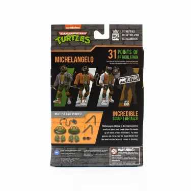 Michelangelo (Orange & White Letterman Jacket) - Loyal Subjects (The Loyal Subjects: BST AXN (TMNT)) action figure collectible [Barcode 850039772481] - Main Image 2