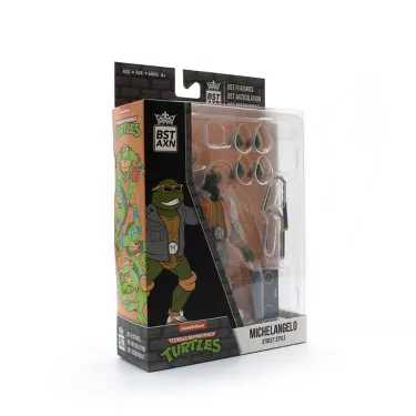 Michelangelo (Orange & White Letterman Jacket) - Loyal Subjects (The Loyal Subjects: BST AXN (TMNT)) action figure collectible [Barcode 850039772481] - Main Image 3