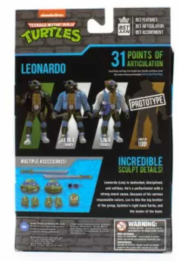 BST AXN-Leonardo (Blue/Black Collar Windbreaker) - BST AXN / The Loyal Subjects (TMNT: BST AXN) action figure collectible [Barcode 850039772511] - Main Image 2