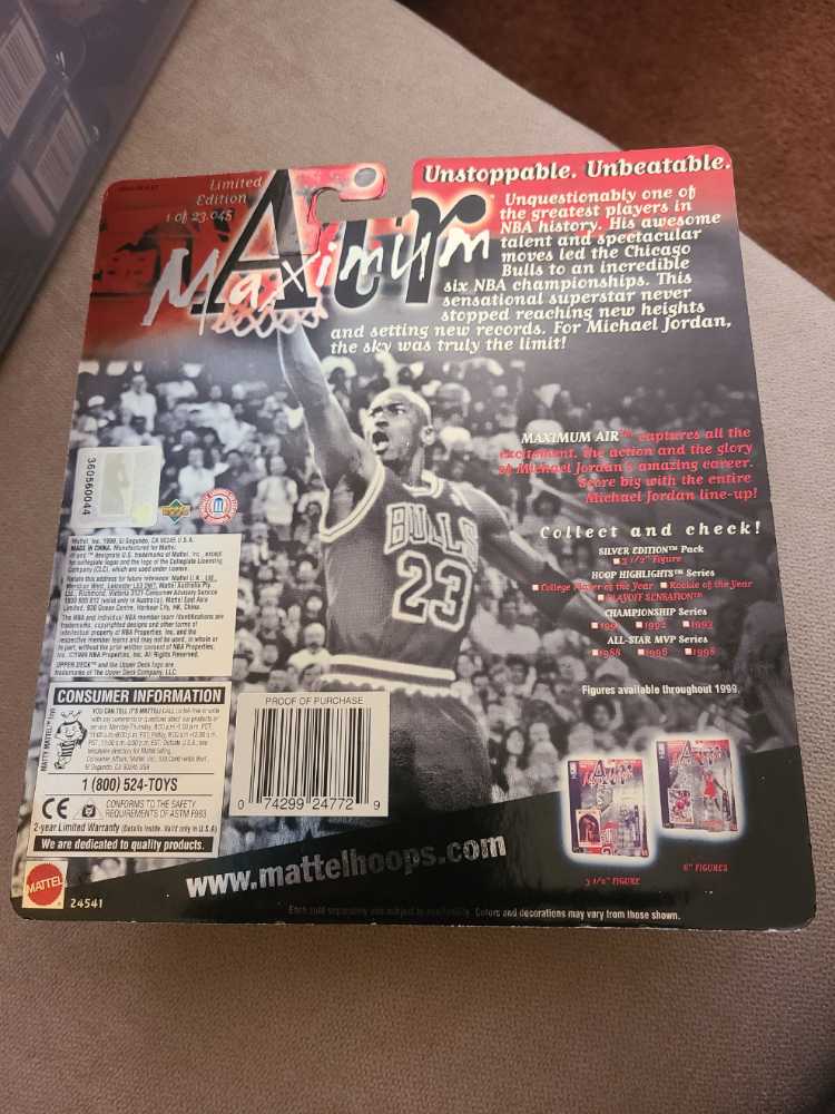 Mattel Michael Jordan Maximum Air Hoop Highlights 63 Point Game #3  action figure collectible [Barcode 074299247729] - Main Image 2