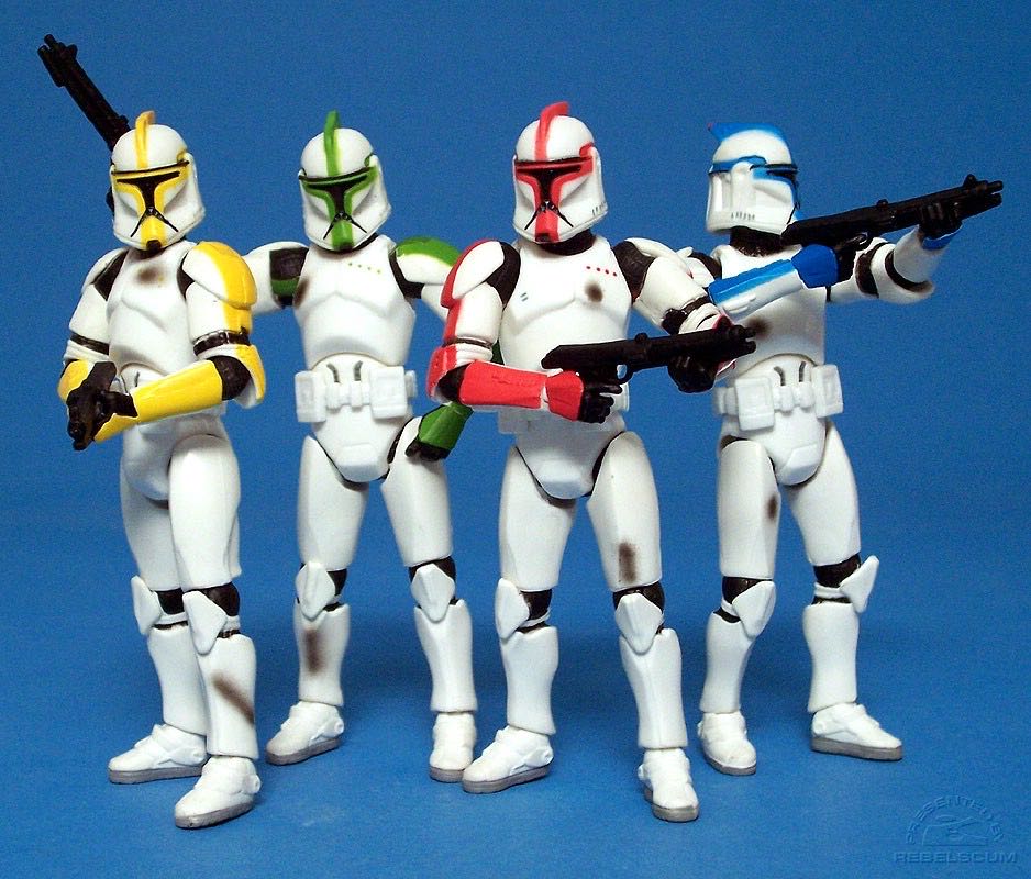 Clone Trooper (Troop Builder 4-Pack Officers with Battle Damage) - Hasbro (Star Wars - The Original Trilogy Collection) action figure collectible [Barcode 653569081746] - Main Image 3