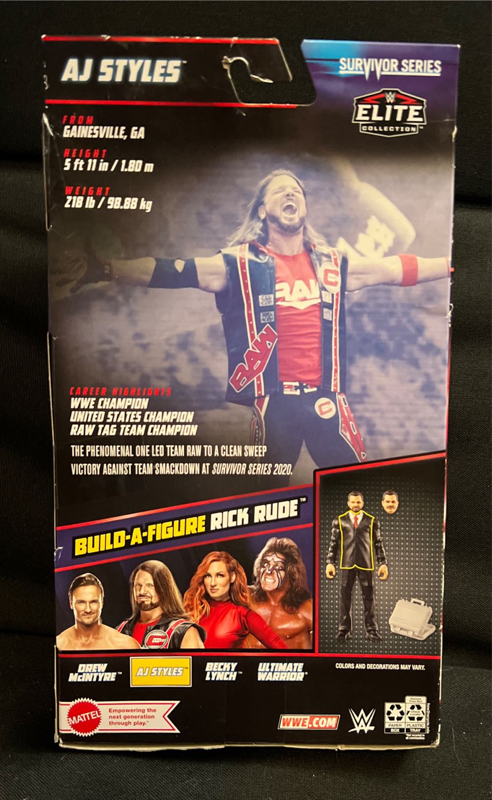 AJ Styles Elite Survivor Series - Mattel (Wwe Elite) action figure collectible [Barcode 194735075294] - Main Image 3