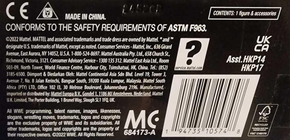 Damian Priest - Mattel (WWE Elite Royal Rumble 2022) action figure collectible [Barcode 194735105748] - Main Image 4