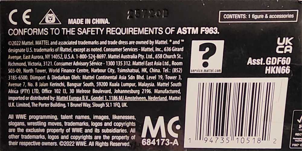 ELITE - CHAINSAW CHARLIE TERRY FUNK -s97 - Mattel (WWE Elite Series #97) action figure collectible [Barcode 194735105182] - Main Image 4