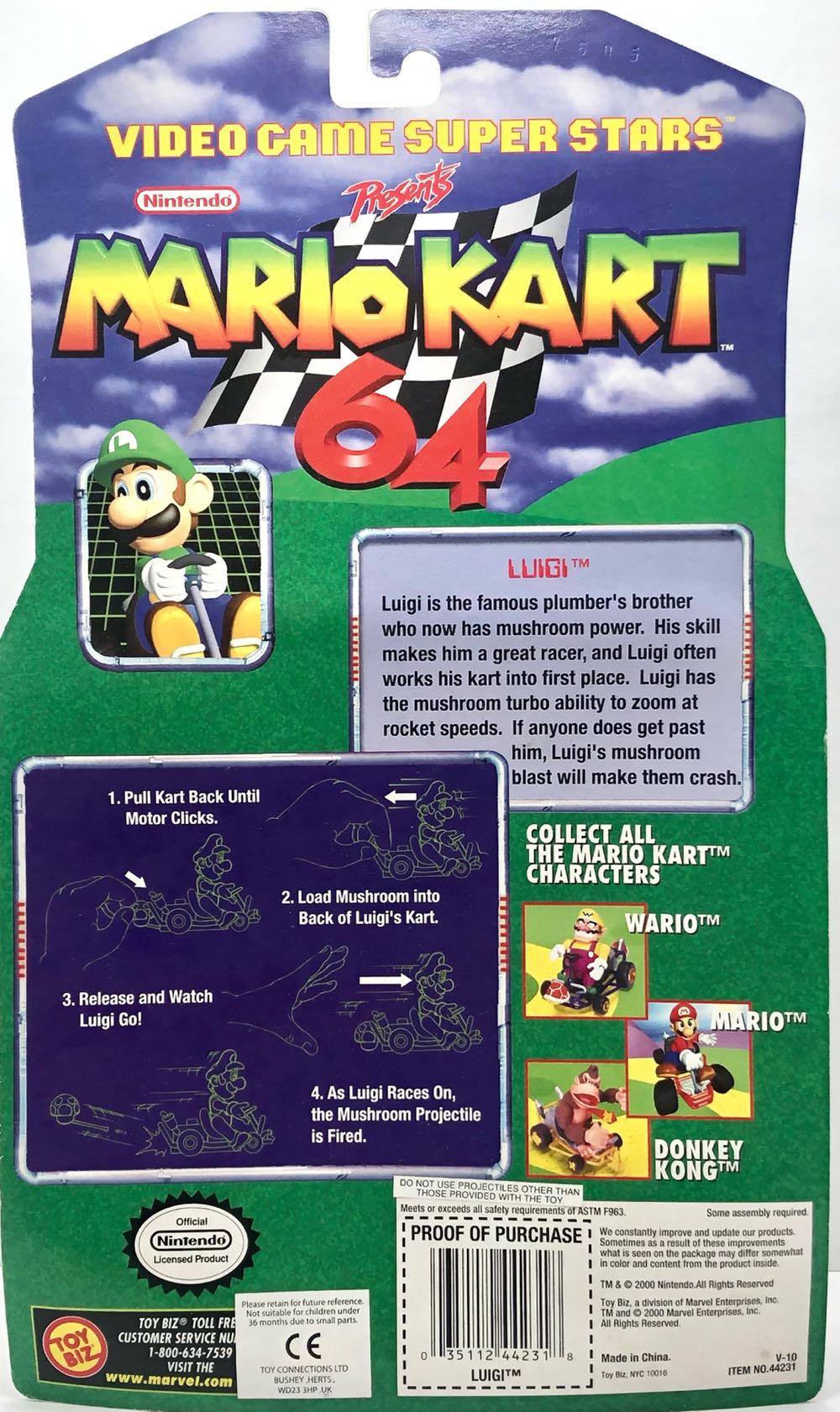 Luigi - TOYBIZ (Mario Kart 64) (Mario Kart 64) action figure collectible - Main Image 2