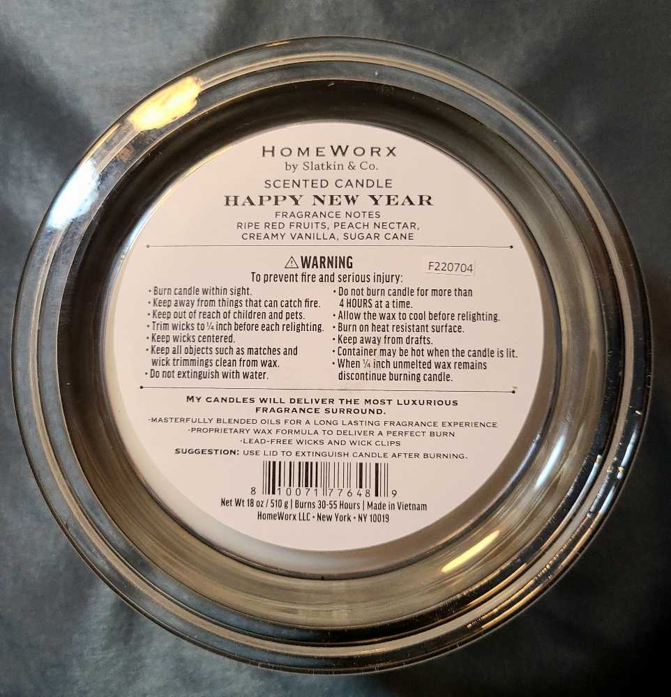 CANDLE: New Years Homeworx Happy New Year 2022 - Homeworx (New Years Candles) action figure collectible [Barcode 810071776489] - Main Image 2