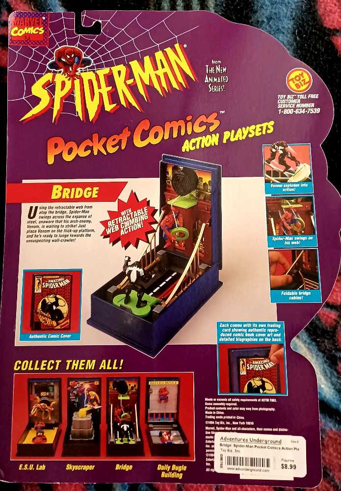 Spiderman Marvel Pocket Playset: Bridge - Toy Biz (Marvel Pocket Comics) action figure collectible [Barcode 035112472049] - Main Image 2