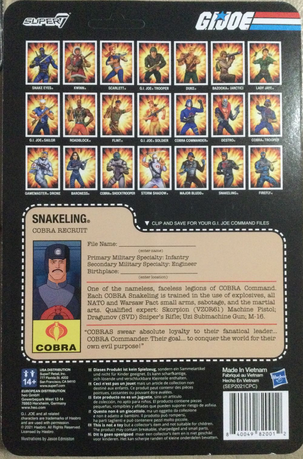 G.I. Joe (Super7) - Snakeling - Hasbro (G.I. Joe (Super7)) action figure collectible - Main Image 2