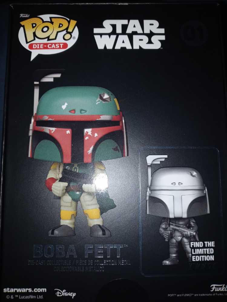 Die-cast Boba Fett Funko Pop: #1 Die-cast - Funko (Funko Star Wars) action figure collectible [Barcode 889698618205] - Main Image 2