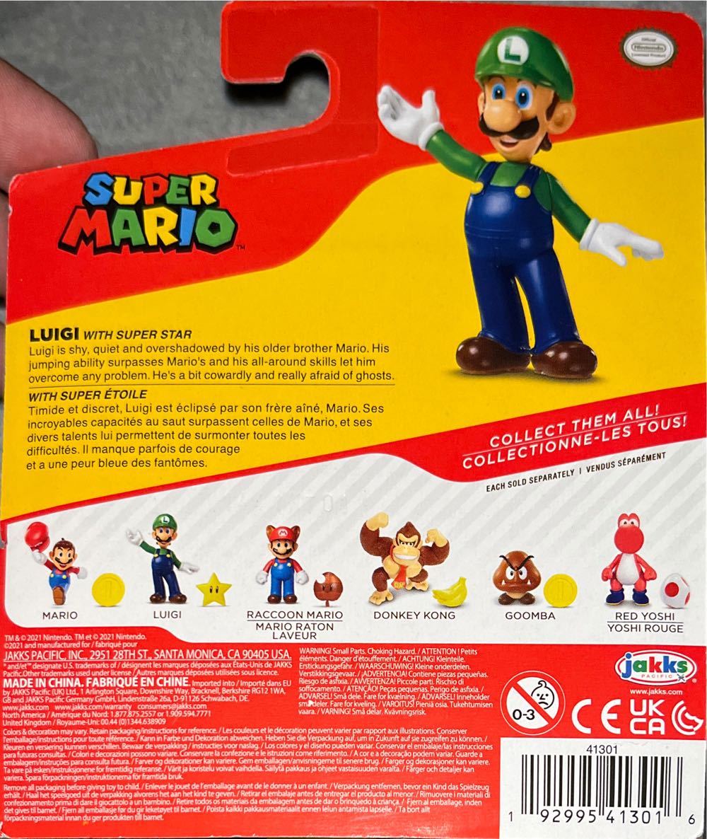 Mario World 2.75” Mario 2.75” Luigi With Super Mario Brothers 2.5” Luigi W Super Star Nintendo Nes Collectible  action figure collectible [Barcode 192995413016] - Main Image 2