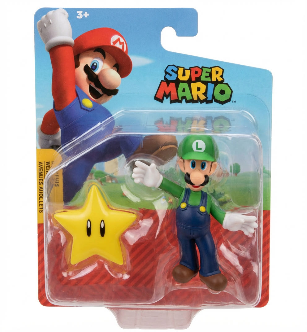 Mario World 2.75” Mario 2.75” Luigi With Super Mario Brothers 2.5” Luigi W Super Star Nintendo Nes Collectible  action figure collectible [Barcode 192995413016] - Main Image 3