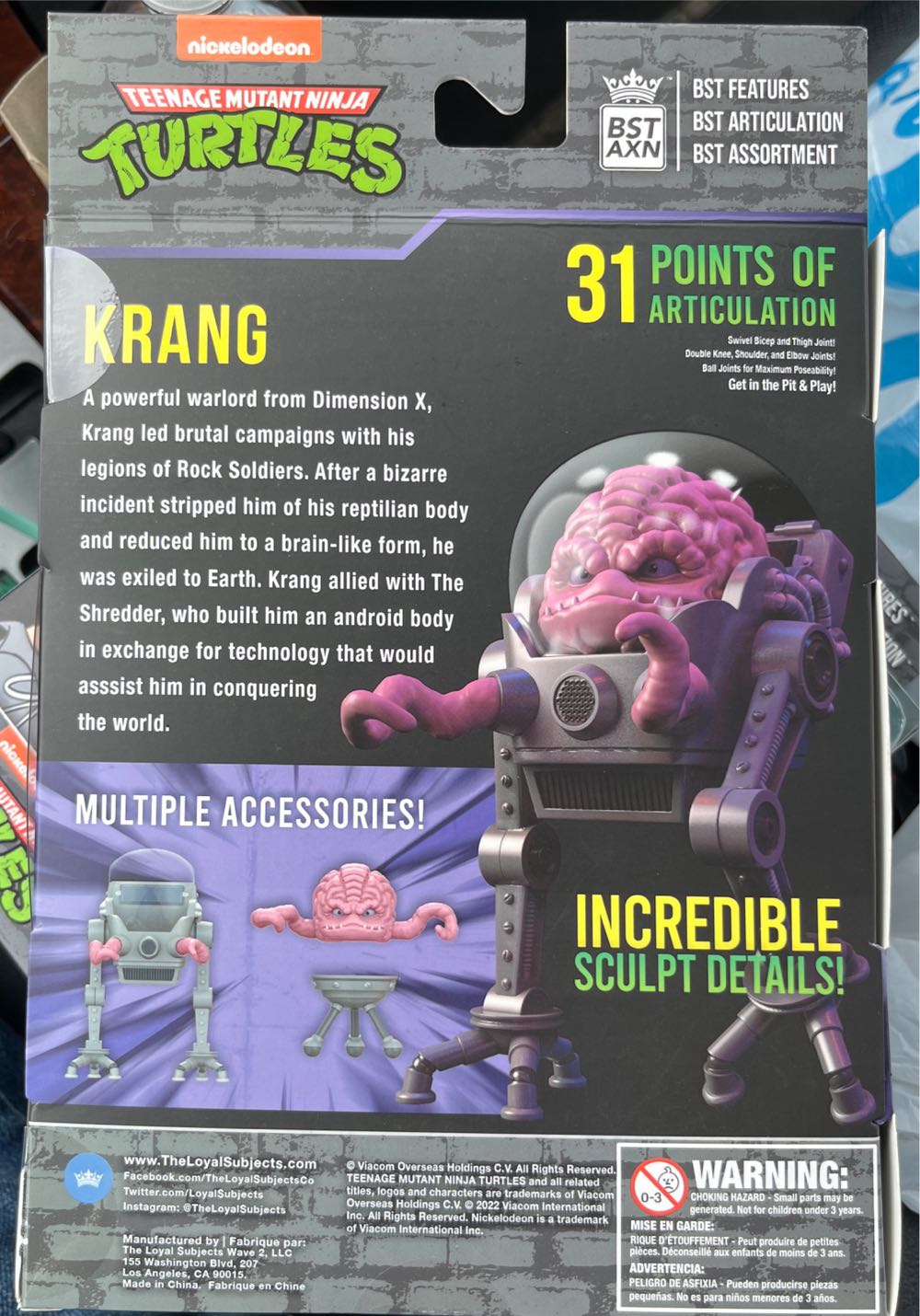 The Loyal Subjects Bst Axn Teenage Mutant Ninja Turtles Krang With Walker 5’’ Action Figure With Stool Accessory - BST AXN (TMNT) action figure collectible [Barcode 850039772030] - Main Image 3