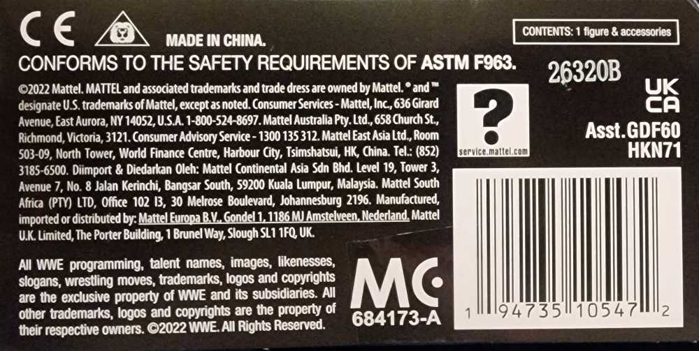 Rick Boogs - Mattel (WWE Elite Series #98) action figure collectible [Barcode 194735105472] - Main Image 4