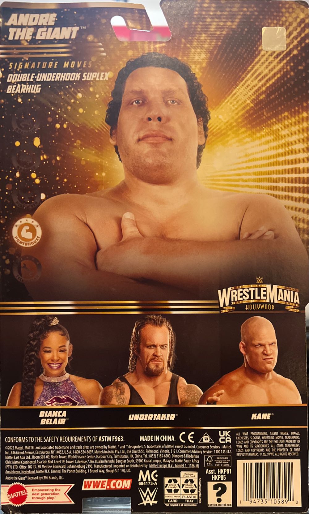 WWE Mattel Basic Wrestlemania 39 Series Andre The Giant - Mattel (Wwe Basic) action figure collectible [Barcode 194735105892] - Main Image 2