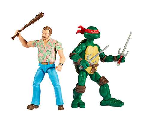 Playmates Toys TMNT and Stranger Things Raphael & Hopper (2-Pack) - Playmates Toys (Playmates TMNT & Stranger Things) action figure collectible [Barcode 043377811923] - Main Image 3