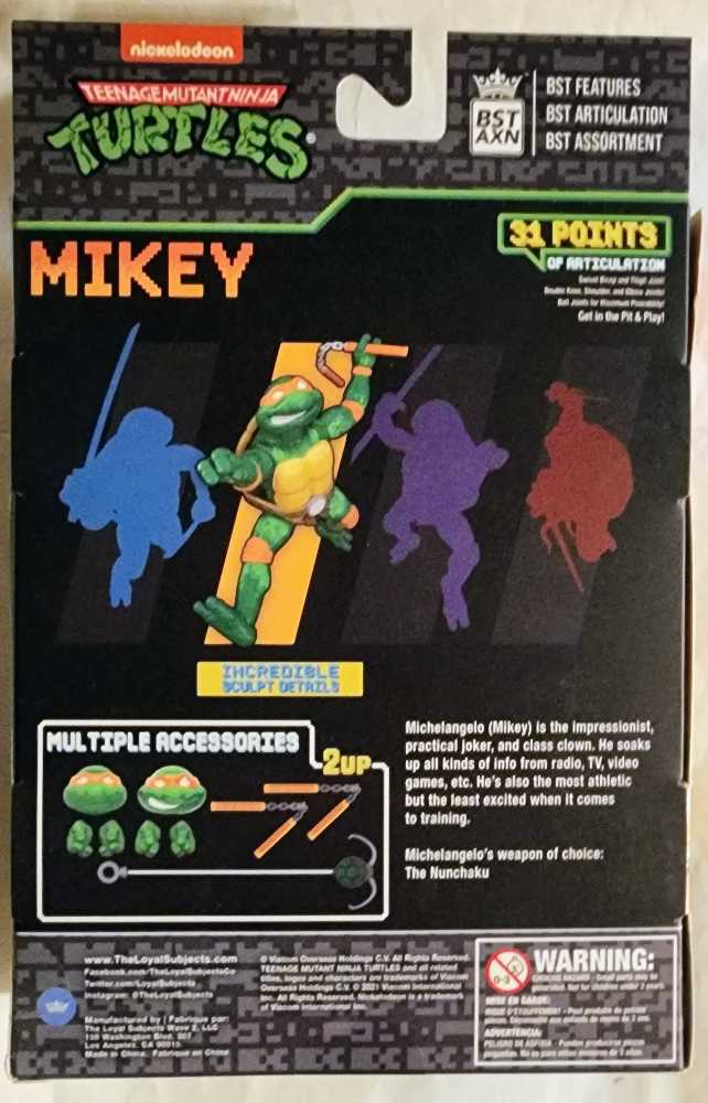 BST AXN Teenage Mutant Ninja Turtles: Mikey-Arcade Game - The Loyal Subjects (TMNT BST AXN) action figure collectible [Barcode 850039772214] - Main Image 2