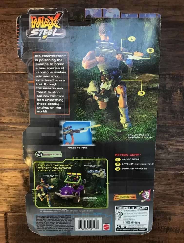 Mattel ”max Steel” Amazon Blaster ”swamp Rifle” Action Figure New! Rare!  action figure collectible [Barcode 074299505157] - Main Image 3