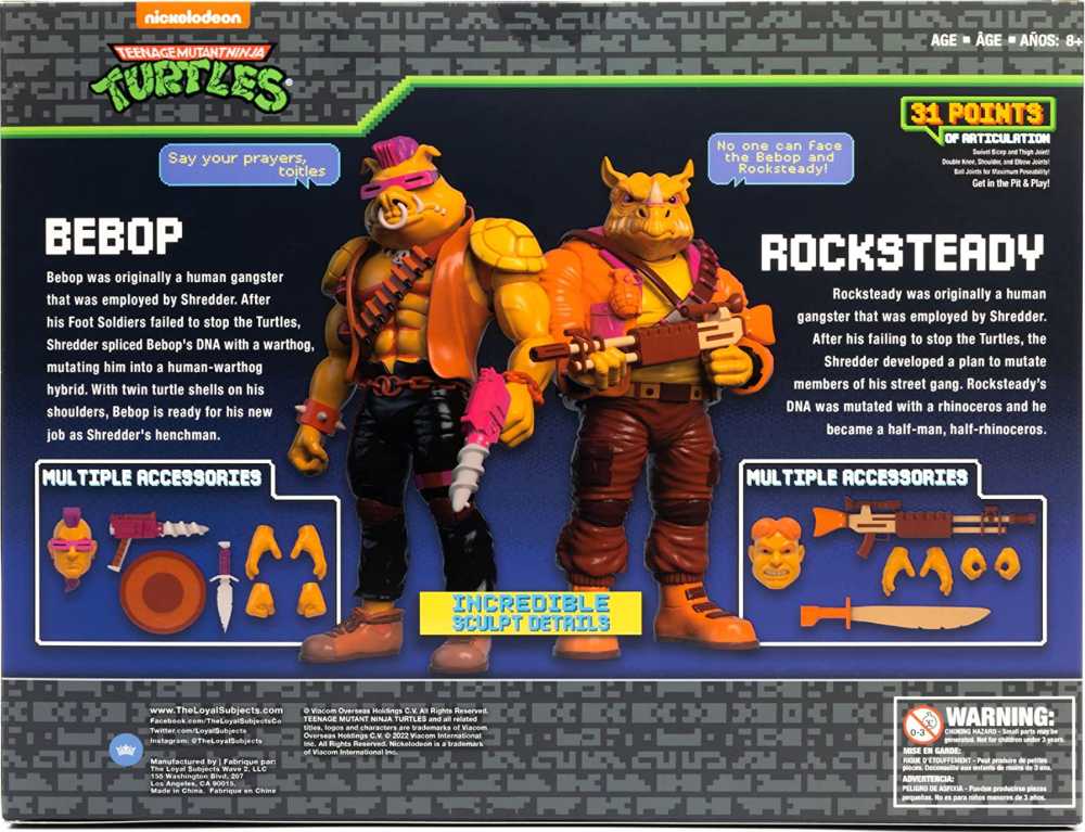 Teenage Mutant Ninja Turtles: Bebop & Rocksteady Arcade Flashing - BST AXN / The Loyal Subjects (Teenage Mutant Ninja Turtles) action figure collectible [Barcode 850795008152] - Main Image 4