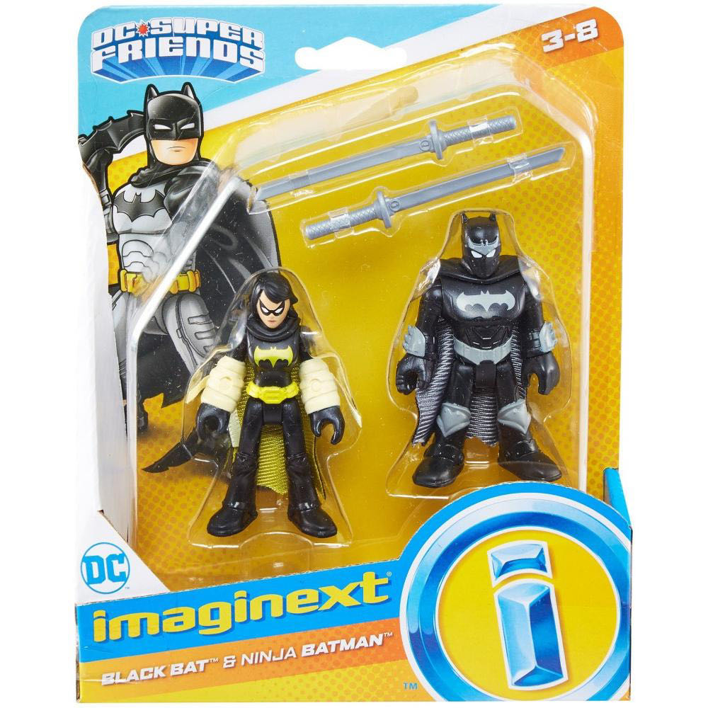 Imaginext: Black Bat & Ninja Batman - Fisher Price (DC Super Friends) action figure collectible [Barcode 887961651492] - Main Image 2
