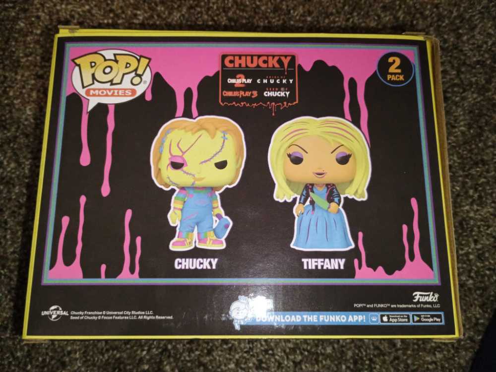 2-Pack: Bride Of Chucky: Chucky & Tiffany Blacklight - Funko (Bride Of Chucky) action figure collectible [Barcode 889698677141] - Main Image 2