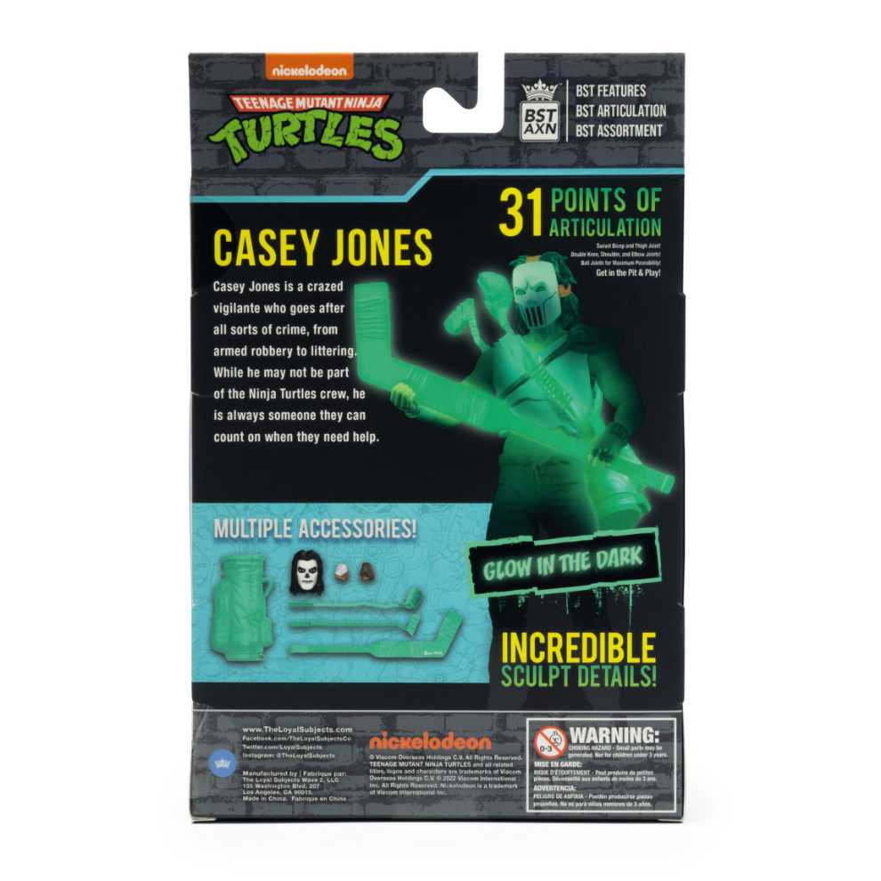 BST AXN Teenage Mutant Ninja Turtles: Casey Jones-Skull Face Variant (Glow In Dark) - The Loyal Subjects (TMNT BST AXN) action figure collectible [Barcode 850018355872] - Main Image 2