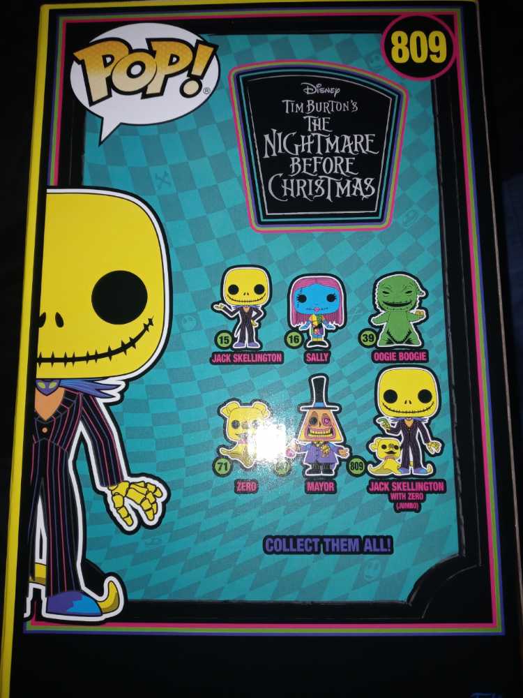 The Nightmare Before Christmas: Jack And Zero Blacklight #809 - Funko ( Nightmare Before Christmas) (The Nightmare Before Christmas) action figure collectible [Barcode 889698639651] - Main Image 2