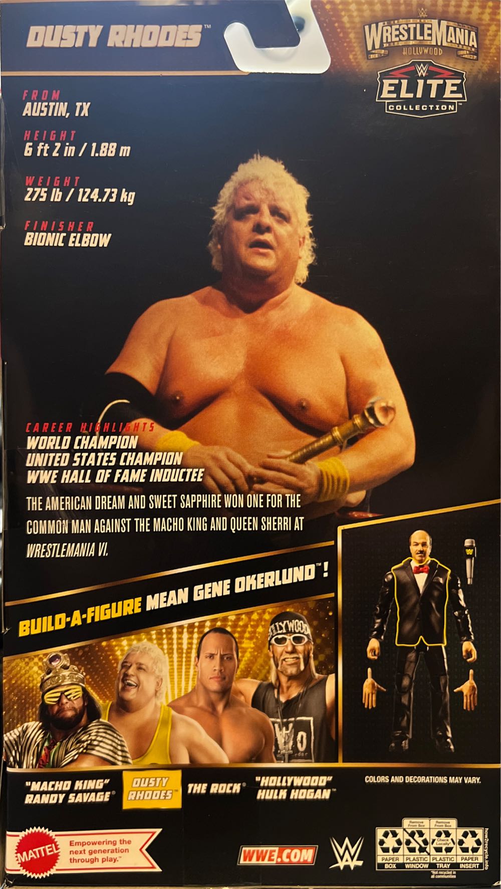 WWE: Dusty Rhodes - Mattel Wwe (Elite Collection WrestleMania) action figure collectible [Barcode 194735105762] - Main Image 3