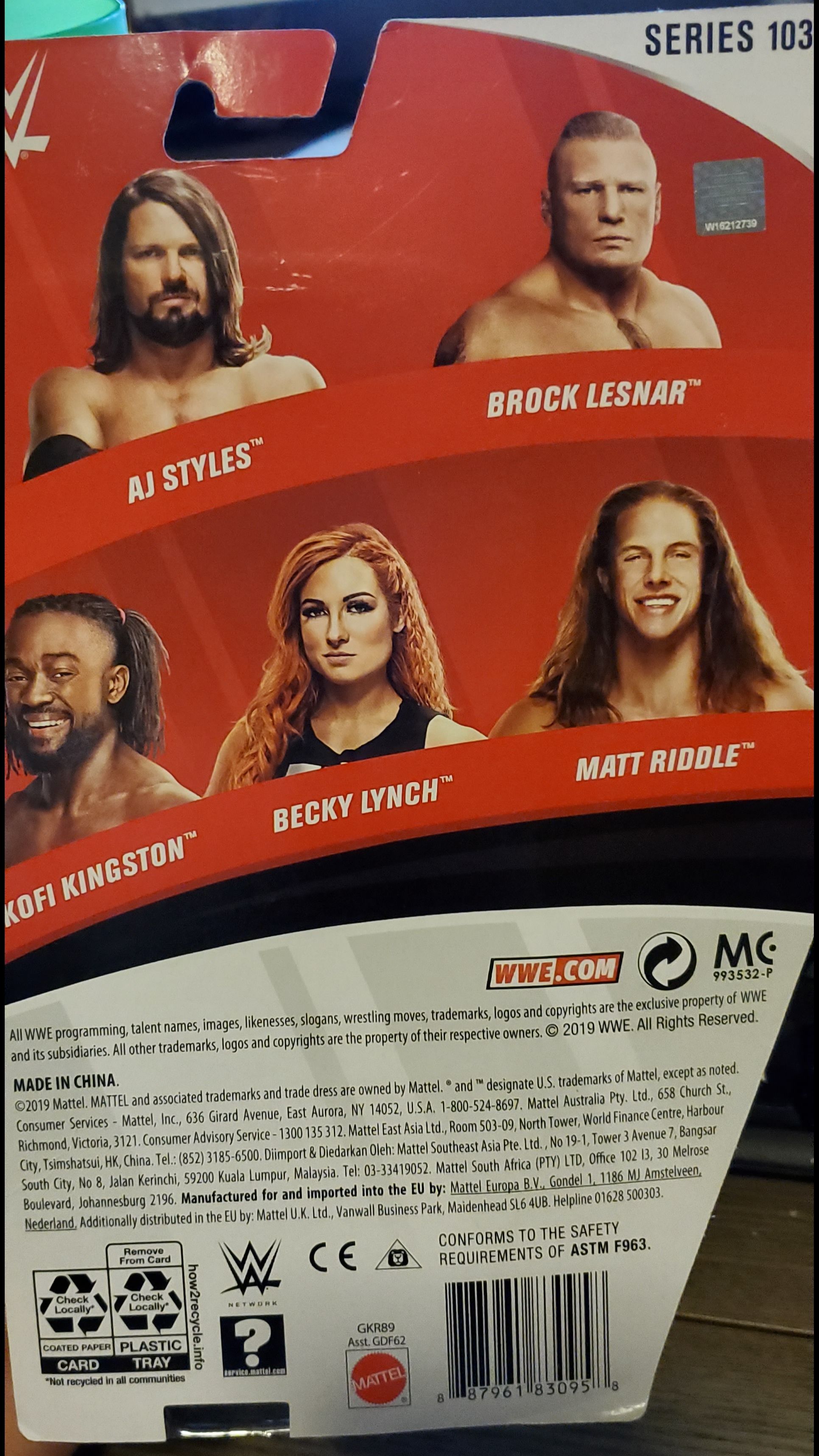 Matt Riddle - Mattel (WWE Basic Series 103) action figure collectible [Barcode 887961830958] - Main Image 2