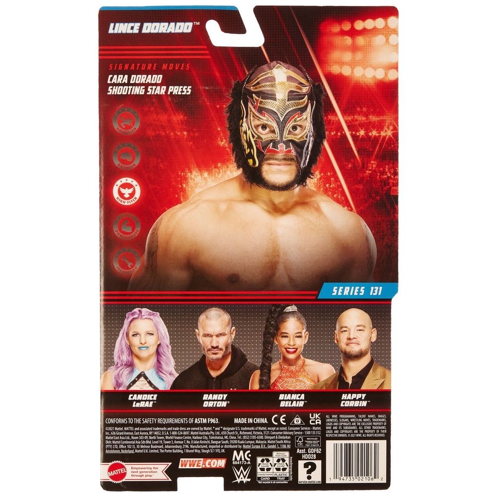 Lince Dorado - Mattel (WWE Basic Series #131) action figure collectible [Barcode 194735021062] - Main Image 2