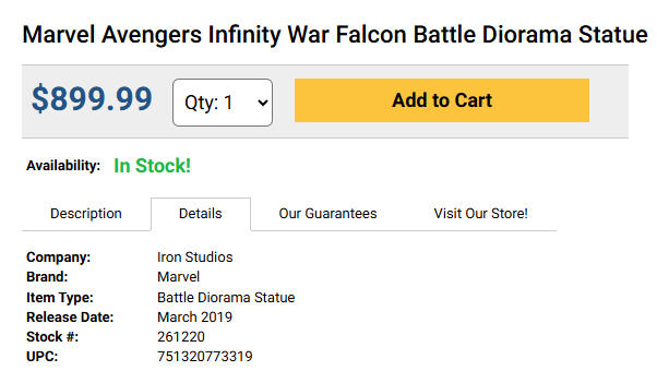 Marvel Avengers: Infinity War: Falcon Battle Diorama Statue Avengers Infinity War Wakanda Battle Diorama - Iron Studios (Superhereos) action figure collectible [Barcode 751320773319] - Main Image 4