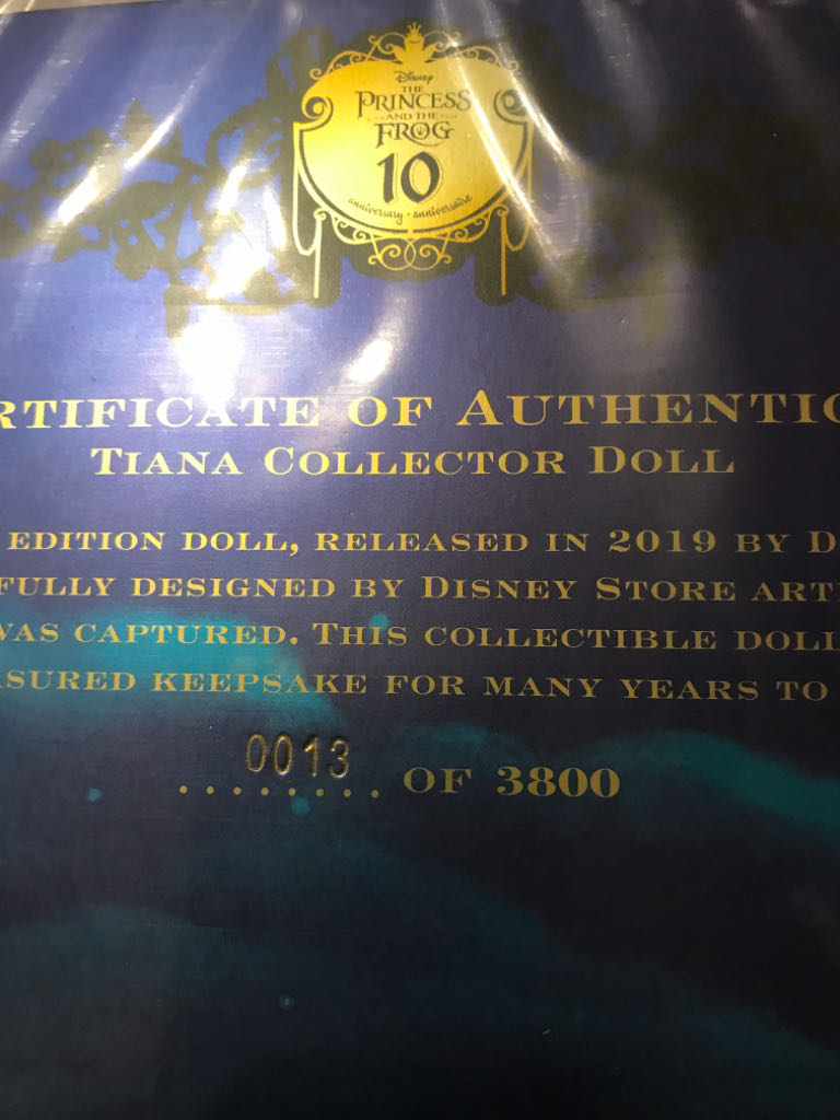 Tiana Limited Edition Doll - The Princess And The Frog 10th Anniversary - 17 Inch - The Disney Store (Disney Parks Exclusive Disney Princess) action figure collectible - Main Image 2