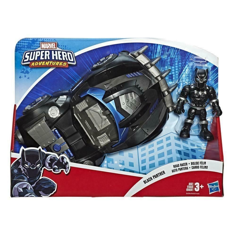 Black Panther Marvel Super Hero Adventures Figure And Vehicle - Hasbro Playskool Heroes (Marvel Super Hero Adventures) action figure collectible [Barcode 630509827442] - Main Image 2